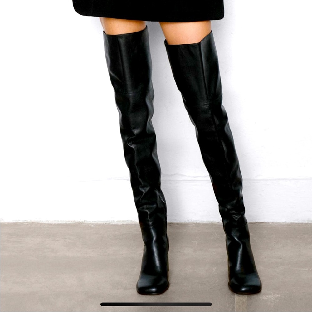 Zara over the knee leather boots
